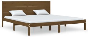 3104176 vidaXL Cadru de pat, maro miere, 200x200 cm, lemn masiv de pin