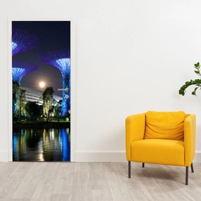 Fototapet pentru ușă - Lună plină în grădinile din Singapore (95x205cm)