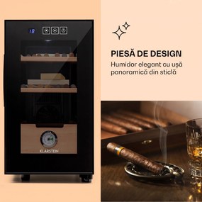 Klarstein El Presidente 23, umidor, 45 W, tactil, lemn de fag, 23L, LED