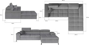Colțar lemn masiv Extensibil Rita 280x205cm Ladă Depozitare Personalizabil - 33, Colțul în dreapta