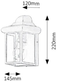 Rabalux 8754 - Aplică perete exterior NORVICH 1xE27/60W/230V IP43