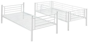 Pat supraetajat metalic Bunky alb - 90 x 200 cm
