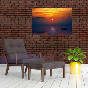 Tablou cu podul în apus de soare (90x60 cm)