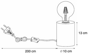 Lampă de masă modernă neagră 13cm - Cylinder