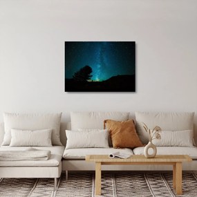 Tablou pe sticlă cu cerul nocturn și stele (70x50 cm)