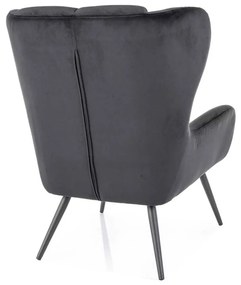 Fotoliu Arroyal Velvet, negru