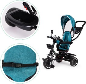 Triciclu triciclu trei roți scaun pivotant copertină verde-albastru