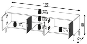 Comodă TV FLOP, negru