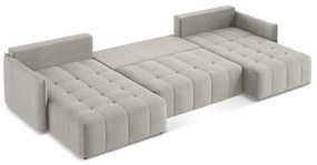 Colțar gri deschis extensibil/cu spațiu de depozitare (în formă de "U") Moku – Makamii