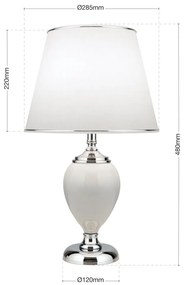 Veioza/Lampa de masa design elegant OVUM alb/crom