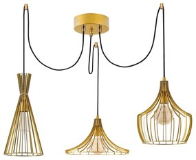 Lustră aurie cu abajur din metal Mezopotamya – Opviq lights