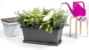 Jardinieră cu volum mare Bama Legno antracit, 60 x 30 x 25 cm