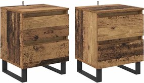 vidaXL Dulap de noapte 2 pcs Lemn vechi 40 x 35 x 50 cm Lemn compozit