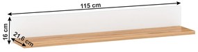 Poliţă, alb alba / stejar craft auriu, LANZETTE D