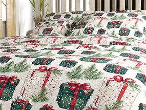 Lenjerie de pat din bumbac CHRISTMAS PRESENT crem Dimensiune lenjerie de pat: 70 x 90 cm | 140 x 220 cm