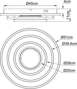 Globo 48564-40S - Plafonieră LED LAWANDA LED/40W/230V, diam. 51 cm, bej