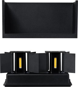 Aplică exterioară neagră cu LED integrat 4 lumini IP54 - Edwin