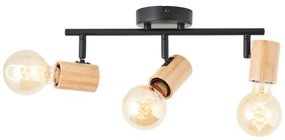 Brilliant - Lampă spot KERRY 3xE27/40W/230V, negru/bambus