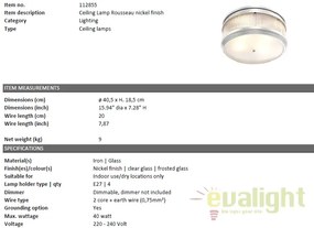 Plafoniera design LUX Rousseau nickel 112855 HZ