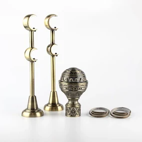 Galerie metalica dubla bara simpla Venetia 25/19, auriu antic - 160 cm