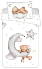 Lenjerie de pat pentru copii din bumbac pentru pătuț 100x135 cm Teddy "Moon" – Jerry Fabrics
