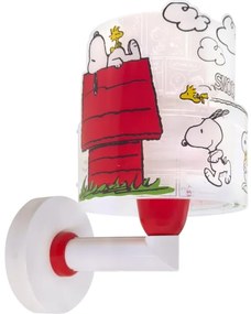 Dalber 76309 - Lampă de perete pentru copii SNOOPY 1xE27/15W/230V alb/roșu