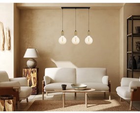 Lustră pe cablu MIROS 3xE27/60W/230V neagră/aurie