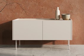 Comodă TV cu picioare metalice Desin 120 cm - cașmir / stejar nagano