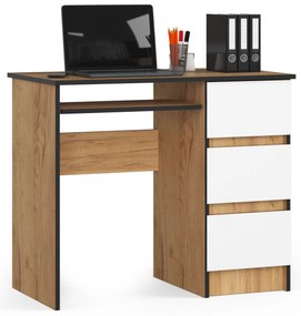 Masă PC Benicio (Stejar craft + Alb) (D). 1070962