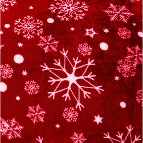 Patura Cocolino rosie de Craciun SNOWFALL Dimensiune: 150 x 200 cm