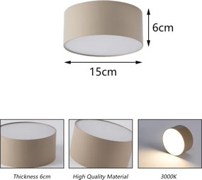 Brilagi - Plafonieră LED FORIS pentru baie, 20 W, 230 V, Ø 15 cm, bej, IP44