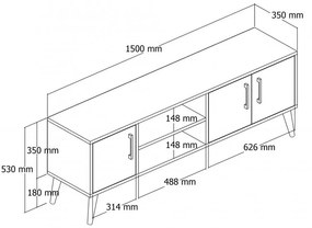 Comoda TV Exxen-1582 Walnut