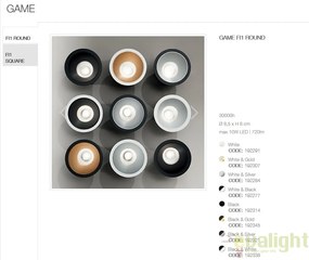 Spot LED incastrabil design modern GAME FI1 ROUND alb / argintiu 192284