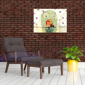 Tablou pe sticlă - Sufletul unei păsări (70x50 cm)