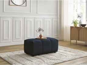 Taburet albastru cu tapițerie din țesătură bouclé Roxelane – Bobochic Paris