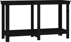 vidaXL Banc de lucru, negru, 140x50x80 cm, lemn masiv pin