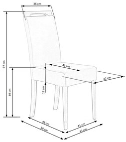 Scaun de bucaterie Clarion II, stejar gri/miere