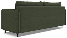 Canapea verde extensibilă/cu spațiu de depozitare 226 cm Luana – Makamii