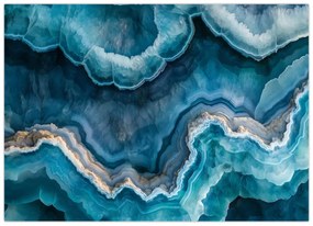 Tablou pe sticlă - Detaliu de acvamarin (70x50 cm)