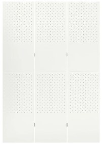 335896 vidaXL Paravan de cameră cu 3 panouri, alb, 120x180 cm, oțel