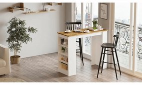 Masă de bar Lux White and Atlantic Pine