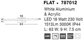 Aplica LED de perete pentru baie design modern FLAT IP44 alb