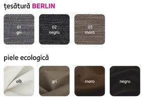 Set canapea universal, piele ecologica negru melir gri, TOLITA U UNI