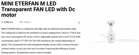 Lustra cu Ventilator si telecomanda MINI ETERFAN M LED transparent
