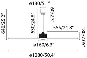 Lustra cu Ventilator si telecomanda DECO FAN M LED auriu/maro
