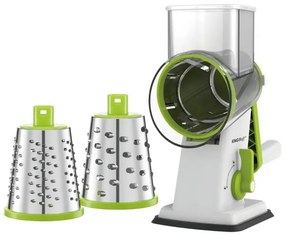 Răzătoare manuală cu 3 atașamente Kinghoff KH 1960, oțel inoxidabil, alb/verde