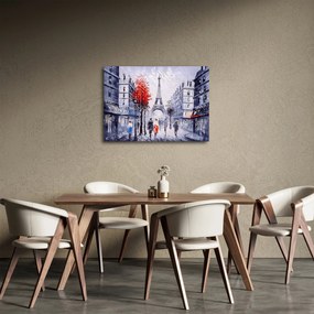 Tablou - Străzi din Paris, pictură în ulei (70x50 cm)