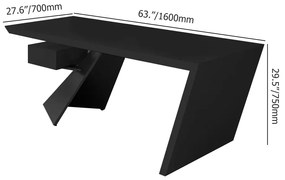 Birou modern dreptunghiular pentru calculator culoare: negru DEPRIMO 33983 by Deprimo