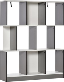 HOMCOM Bibliotecă Mobilă cu 8 Rafturi pentru Sufragerie și Dormitor, 100x24x124 cm, Gri Închis | Aosom Romania