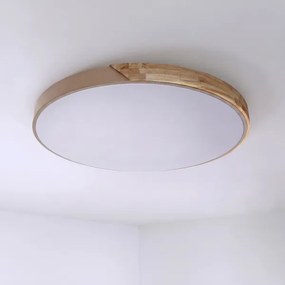 BRILAGI - Corp de iluminat LED dimabil PILANA LED/72W/230V stejar/bej Ø 80 cm + telecomandă